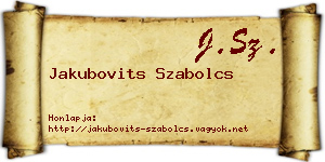 Jakubovits Szabolcs névjegykártya